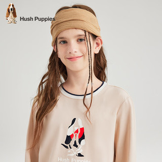 暇步士（Hush Puppies）【天丝系列】童装儿童男女大童秋款弹力舒适柔软经典长袖衬衫 浅沙灰 110