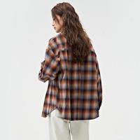 鲨鱼嘴春宽松衬衫男女同款美式宽松翻领潮牌衬衣