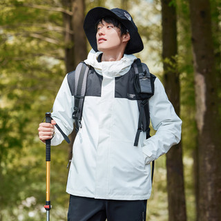 拓路者（Pioneer Camp）连帽防水夹克男春秋款拼色户外防风保暖外套男士宽松休闲春季男装