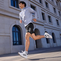 adidas简约舒适梭织跑步运动短裤男装夏季阿迪达斯   黑色/深银灰   XL