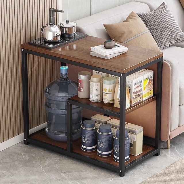 逸朗德 茶水柜边几 60*40cm 胡桃木+黑架
