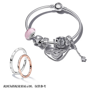 潘多拉（PANDORA）水滴戒指素圈个性简约百搭情侣同款生日礼物送女友