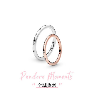 潘多拉（PANDORA）水滴戒指素圈个性简约百搭情侣同款生日礼物送女友