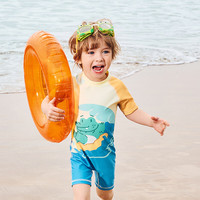 巴拉巴拉儿童泳衣男女童连体泳装户外防晒耐氯速干小童游男女宝泳装 大鳄鱼-连体款-防晒UPF50+耐氯 90