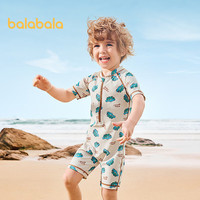 巴拉巴拉儿童泳衣男女童连体泳装户外防晒耐氯速干小童游男女宝泳装 小鳄鱼-连体款-防晒UPF50+耐氯 110