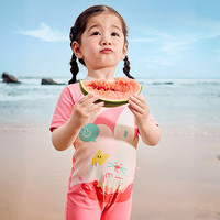 巴拉巴拉儿童泳衣男女童连体泳装户外防晒耐氯速干小童游男女宝泳装 粉小兔-连体款-防晒UPF50+耐氯 110