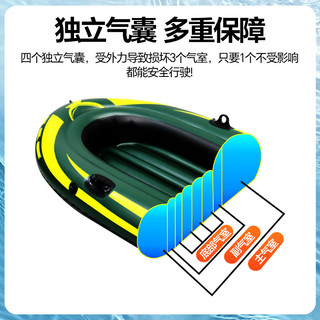 浴佳美皮划艇充气船橡皮艇加厚冲锋舟皮艇钓鱼下网漂流气垫野钓小船 皮筏艇【双人+充气泵+救生衣】