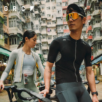 GRC桀骜无尽夏季速干RESEARCH男士长距离骑行短袖上衣反光骑行服 黑色 XXXL