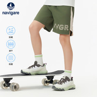 NAVIGARE意大利小帆船儿童短裤男童夏季薄款速干伞兵裤中大童户外儿童裤子 【热力前行-裤子】军绿 150