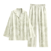 悦内带胸垫一体睡衣女士春秋款秋季长袖莫代尔家居服女款夏季薄款套装 B22163菱花白【带胸垫】 L (165) 【体重110-120斤】