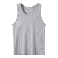 猫人男士纯棉背心运动打底健身内衣夏季薄款新疆长绒棉透气吸汗无袖 灰+灰 3XL 【建议155-170斤】