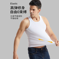 猫人男士纯棉背心运动打底内衣夏季薄款新疆长绒棉透气吸汗无袖 黑+黑 2XL 【140-155斤】