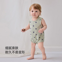 babylove婴儿背心包屁衣夏季薄款纯棉衣服无袖连体衣居家外出宝宝哈衣夏装 遇见星星 66cm