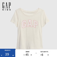 Gap 女幼童2025夏季新款LOGO棉质短袖儿童装T恤舒适上衣美版459909