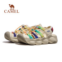 CAMEL骆驼户外溯溪鞋夏季女2025女鞋运动凉鞋速干透气沙滩涉水鞋子 F25B162041,浅灰,女 35