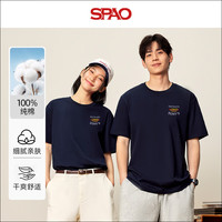 SPAO 韩国同款狗狗印花短袖T恤男女生2025夏季新款纯棉t恤