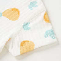 童泰（TONGTAI）婴儿短袖连体衣夏季纯棉薄款新生儿哈衣爬服宝宝衣服提花黄色90cm