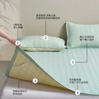 La Torretta凉席 A类凉感丝可水洗软凉席夏季床单席子单件 180*200cm薄荷绿 薄荷绿【A类凉感丝乳胶】-单件 200cm*180cm