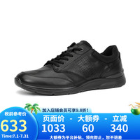 ecco Irving 运动鞋男系带休闲鞋 简约舒适真皮健步鞋 511734 51052-黑色 #43