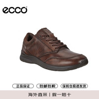 ecco 休闲皮鞋男 牛皮运动鞋缓震健步鞋 欧文511734 55738棕色 43