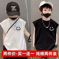 喜孕娇 童装2024新款夏款男童背心纯棉洋气无袖t恤宝宝坎肩体恤潮