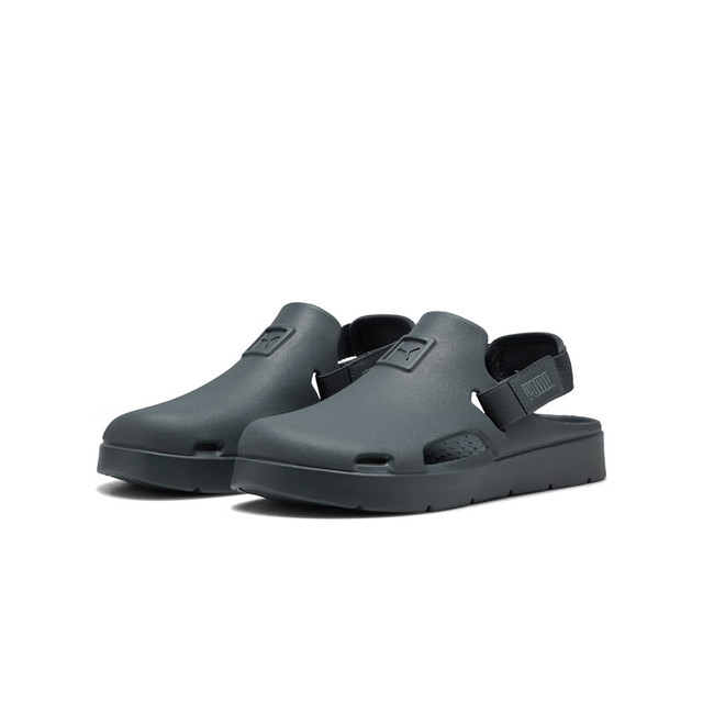 PUMA 防滑包头半拖休闲透气洞洞凉鞋男女MULE394883 银河灰-中灰色-10 37