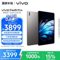 vivo Pad5 Pro 16GB+512GB寒星灰 天玑9400 13英寸 12050mAh 原彩护眼屏 平板电脑