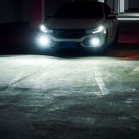 雷静适用汽车前雾灯超亮改装双色爆闪LED防雾灯灯泡 超亮灯【白色】常亮 H11