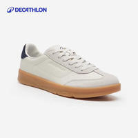 移动端、京东百亿补贴：迪卡侬 DECATHLON 复古T头牛皮低帮Trainer70女士运动休闲德训鞋 白37-5434371 米白灰