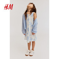 H&M童装女童2025春季新款洋气可爱无袖圆领印花棉质微喇裙1157735 浅紫色/蝴蝶结 130 130/64 (6-8Y)