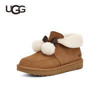 UGG 秋季女士时尚舒适平底圆头蝴蝶结翻折鞋口茸茸休闲鞋靴1153517