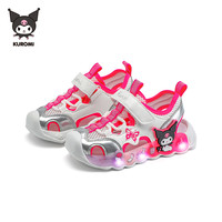凯蒂猫 Hello Kitty 库洛米女童包头凉鞋2025夏季儿童发光鞋宝宝亮灯鞋 米/粉 26码