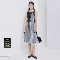 S.DEER 欧根纱蓝色渐变连衣裙S20281255