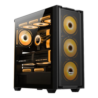 航嘉GX750C挑战者 钢化玻璃侧透台式电脑主机机箱游戏机箱（支持散热器限高165mm/360水冷/E-ATX主板） GX750C挑战者黑色 单机箱+ARGB风扇*6