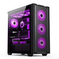 航嘉GX750C挑战者 钢化玻璃侧透台式电脑主机机箱游戏机箱（支持散热器限高165mm/360水冷/E-ATX主板） GX750C挑战者黑色 单机箱+ARGB风扇*3