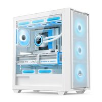 航嘉GX750C挑战者 钢化玻璃侧透台式电脑主机机箱游戏机箱（支持散热器限高165mm/360水冷/E-ATX主板） GX750C挑战者白色 单机箱+ARGB风扇*6