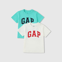 Gap【大小童同款】男女童2025春季新款纯棉短袖T恤两件装687268