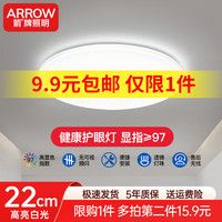 移动端、京东百亿补贴：箭牌卫浴 箭牌照明 吸顶灯LED灯卧室阳台过道灯中山灯具 24W白光38CM适10-18平