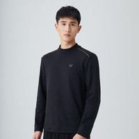 七匹狼长袖T恤秋冬舒适百搭半高领保暖上衣 001(黑色) 4XL (190)