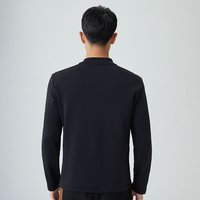 七匹狼长袖T恤秋冬舒适百搭半高领保暖上衣 001(黑色) L (170)