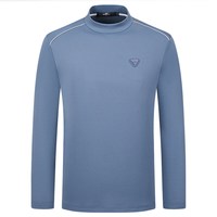 七匹狼长袖T恤秋冬舒适百搭半高领保暖上衣 009(蓝灰) 4XL (190)