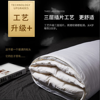 如奕白鹅绒羽绒枕头高低可调节家用单人全棉护颈椎助睡眠枕芯一对