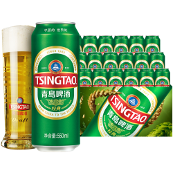 TSINGTAO 青岛啤酒 经典青啤系列10度大罐 550mL 18罐 赠福禧500ml*8罐