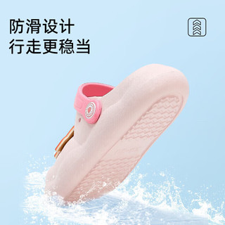 泰兰尼斯夏季儿童洞洞鞋男童包头防踢宝宝拖鞋女童防滑软底沙滩鞋 粉色 27 -28内长17.5cm适合脚长17.0cm