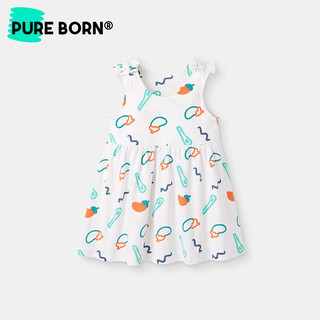 博睿恩（Pureborn）女宝宝夏季裙子婴儿背带裙女童连衣裙婴儿纯棉背心吊带裙 又菜又爱玩 90
