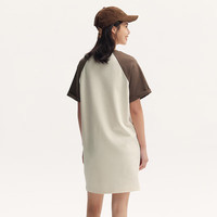 森马（Semir）【连衣裙合辑】夏天女法式慵懒风裙子复古学院风针织裙雪纺碎花裙 M款撞色T恤裙-咖色调00455 M