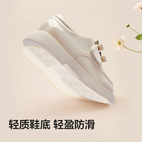 巴拉巴拉童鞋儿童小皮鞋公主鞋女童鞋子2025春秋新乐福鞋潮流鞋子 米白10301 37码