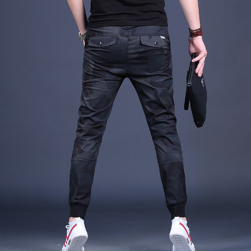  AOSHENGTE/奥圣特 修身潮牌印花 男士休闲裤