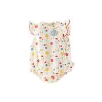 欢喜小熊女宝宝包屁衣婴儿夏季纯棉薄款连体衣爬服新生儿夏天三角哈衣