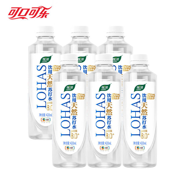 悦活 天然苏打水420ml*6瓶 PH8.0